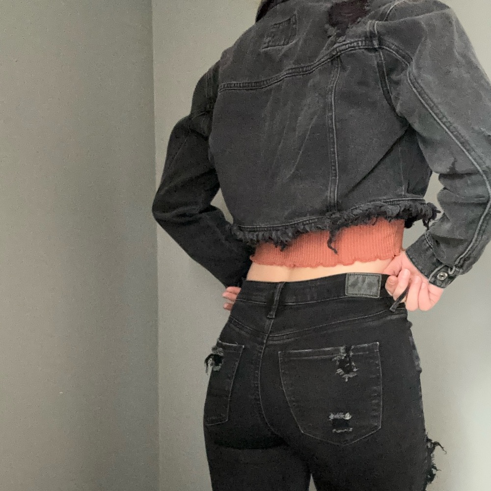 black jean jacket